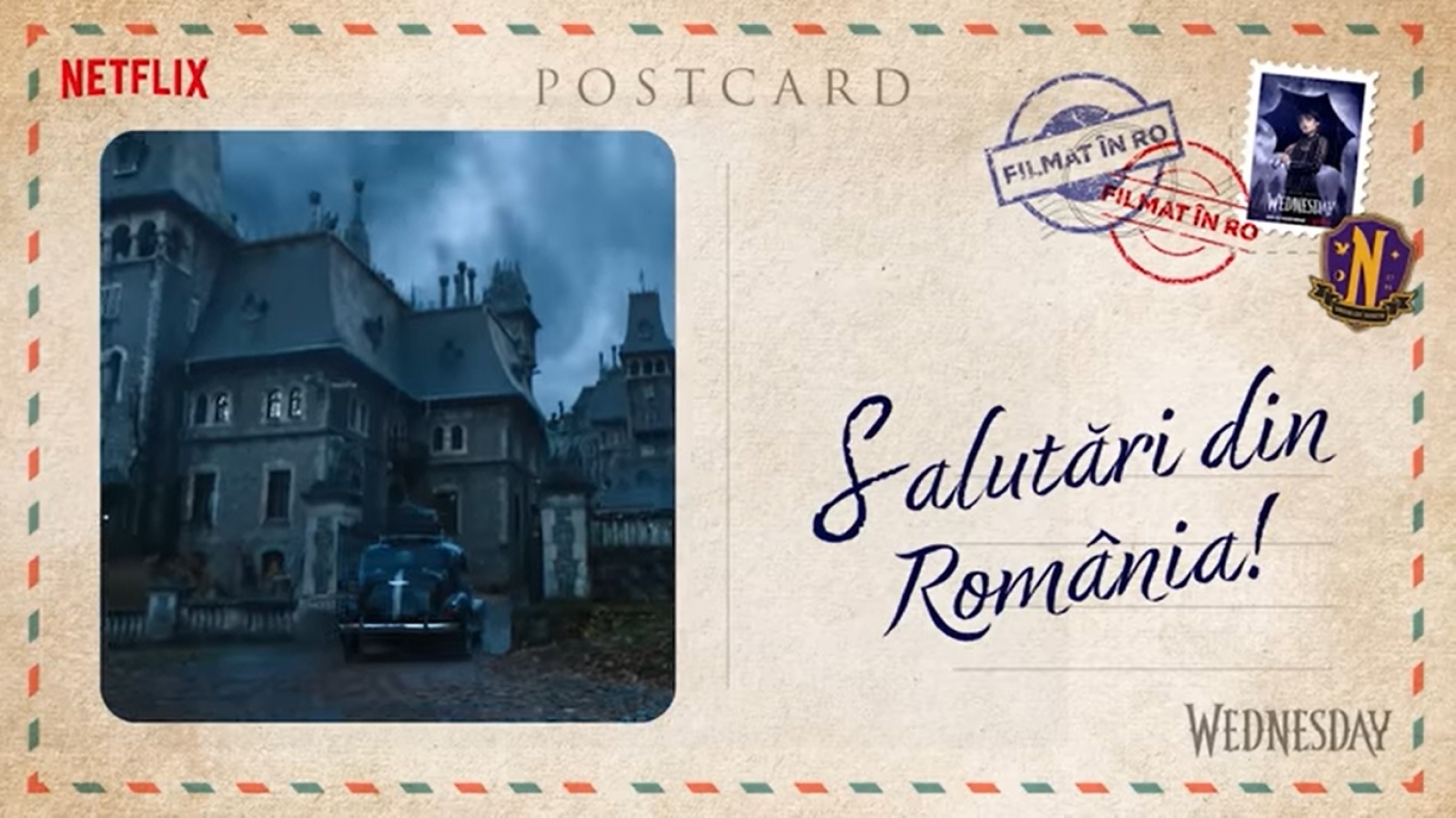 netflix, wednesday, castelul cantacuzino 