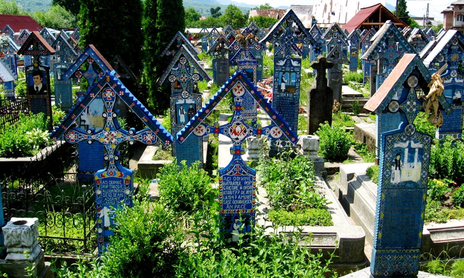 Funny cemetery in Maramures Romania